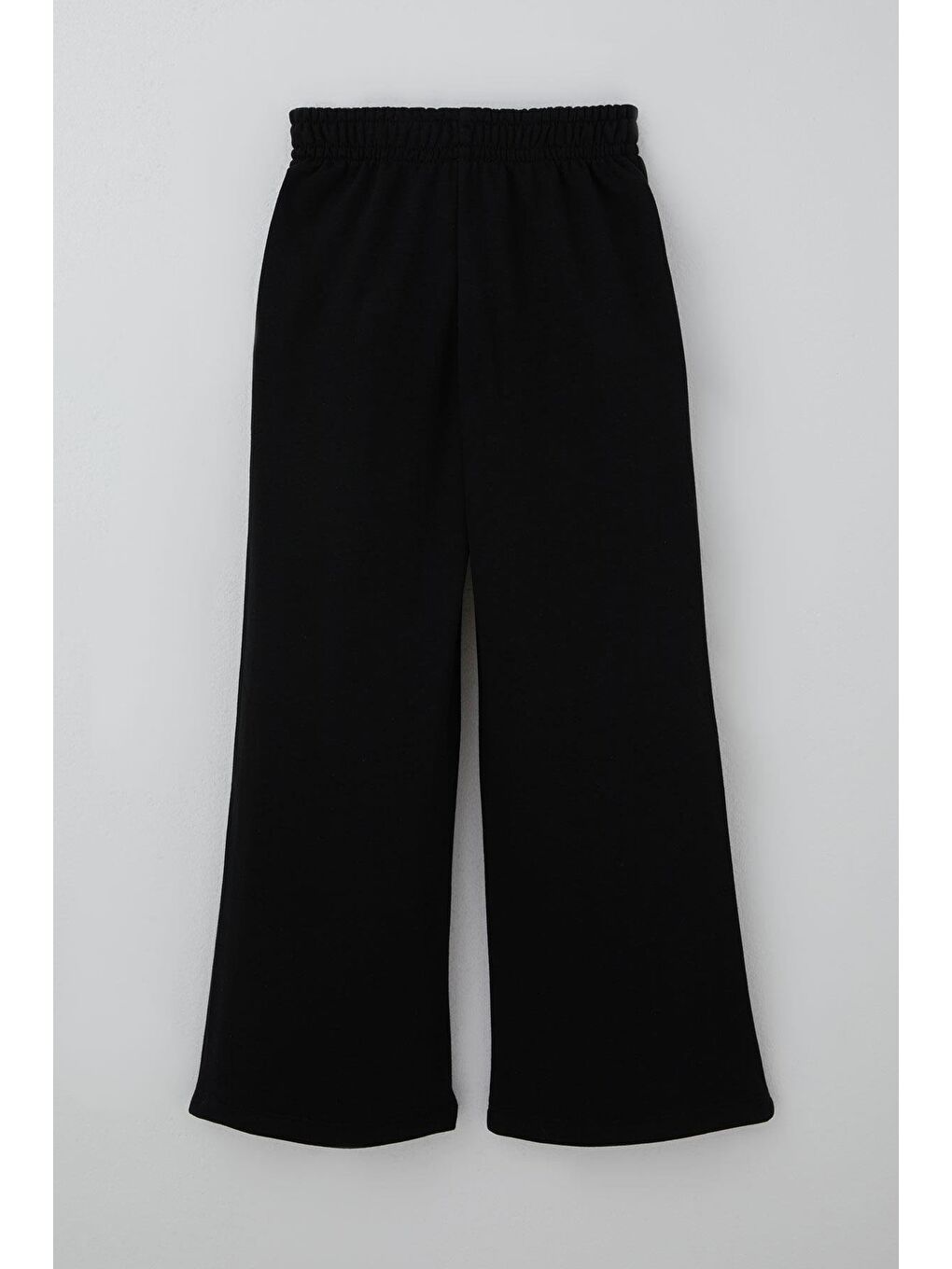 Kız Çocuk Eşofman Altı Geniş Paçalı Bağcık Aksesuarlı Siyah (4-8 Yaş)-1