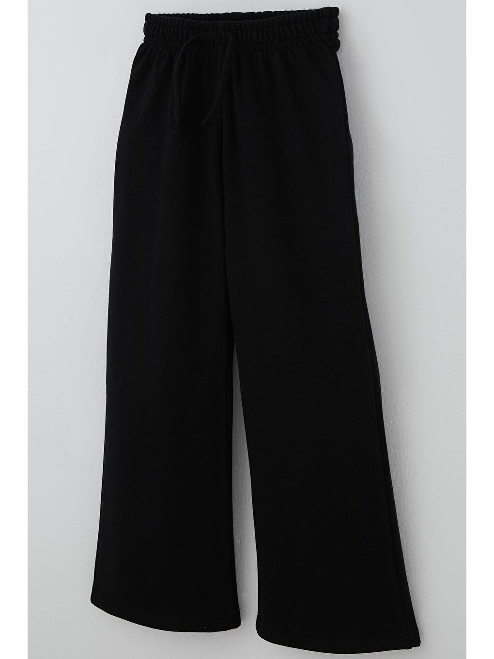 Kız Çocuk Eşofman Altı Geniş Paçalı Bağcık Aksesuarlı Siyah (4-8 Yaş)-2