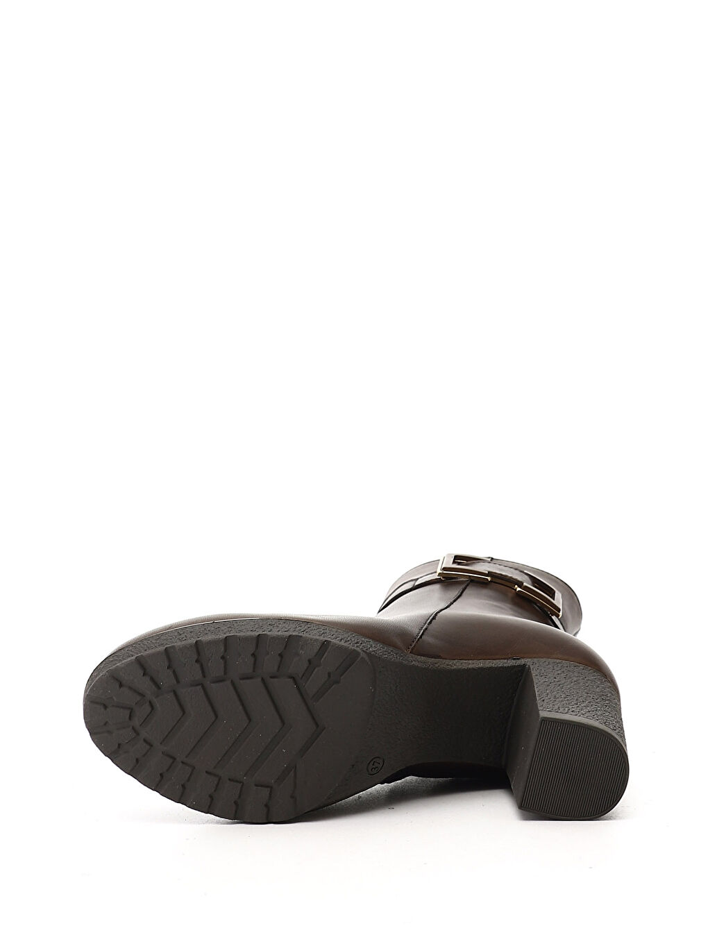 Kahverengi Kadın KAHVERENGİ Fermuarlı Kalın Topuklu Hakiki Deri Bot-3