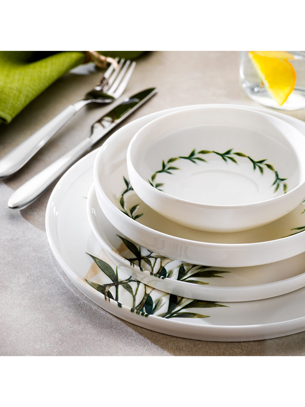 Dolce Yemek Takımı 24 Parça-Yeşil-2