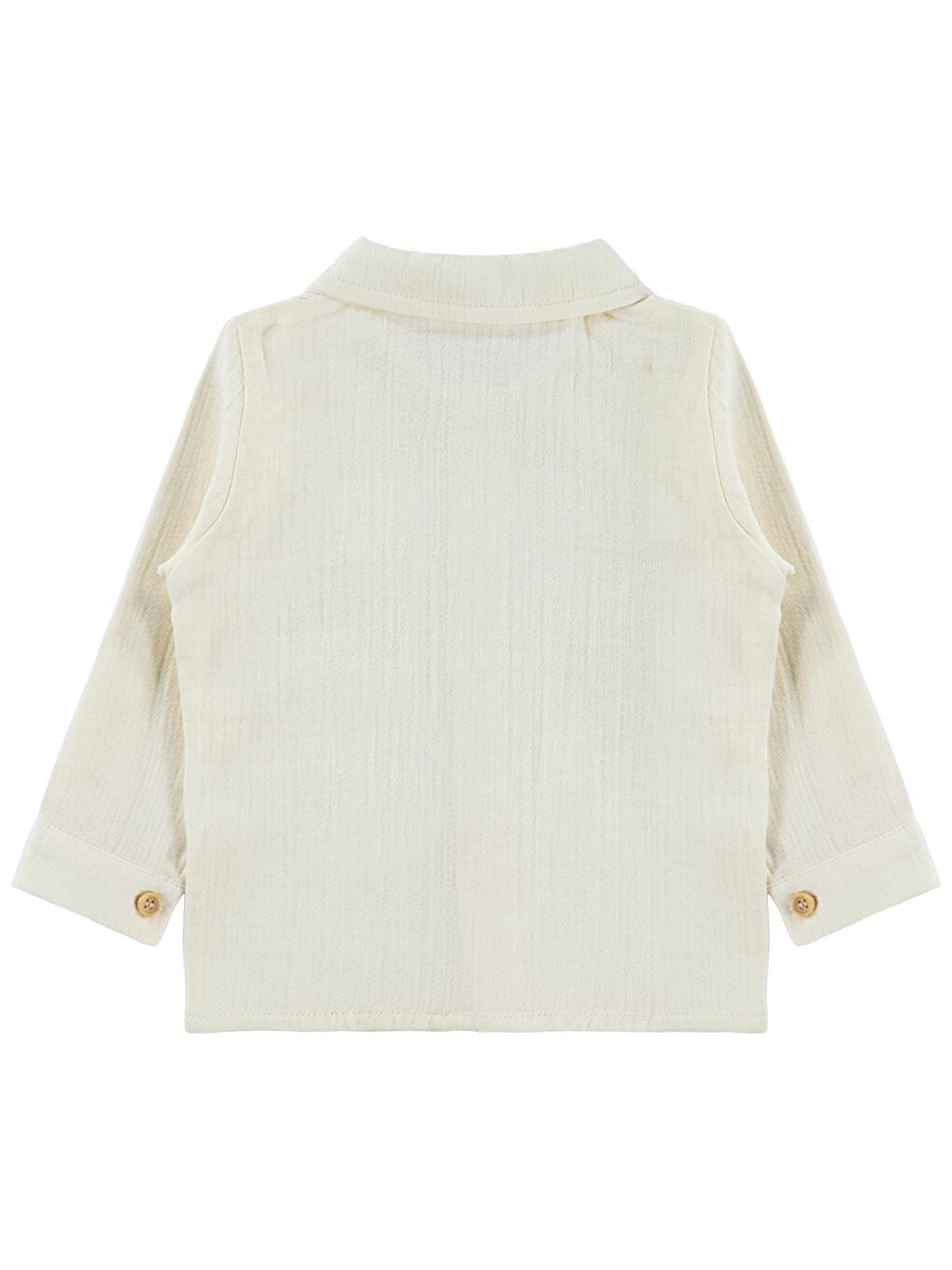 Baby Müslin Uzun Kol 6-18 Ay Gömlek - Bej 12-18 Ay-1