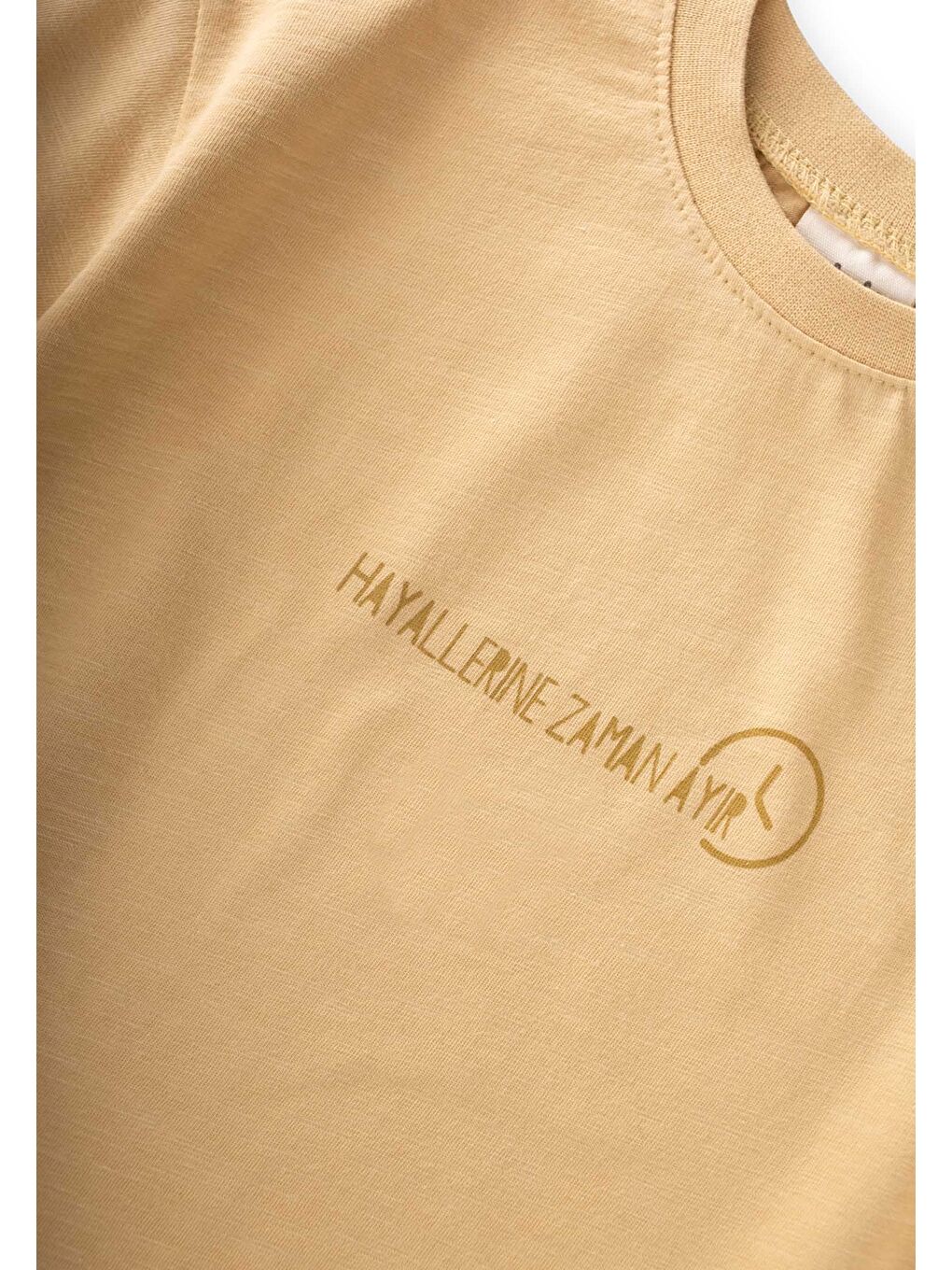 Sarı Slogan Baskılı T-Shirt 2-10 Yaş Sundres-2