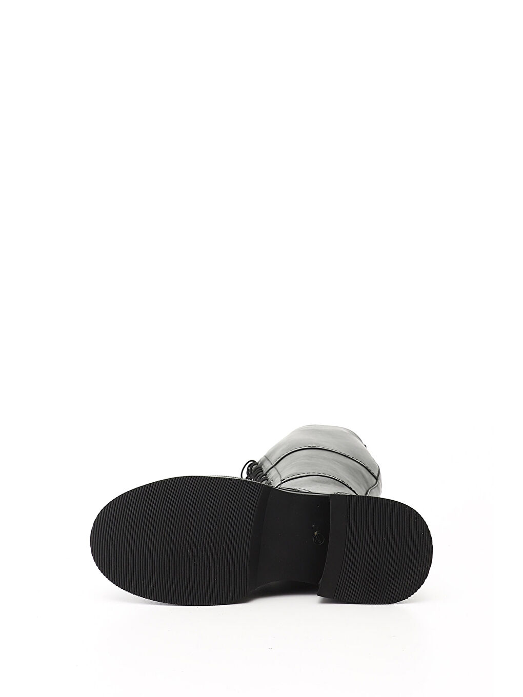 Kadın HAKİ-YEŞİL Fermuarlı Kalın Topuklu Hakiki Deri Postal Çizme-3