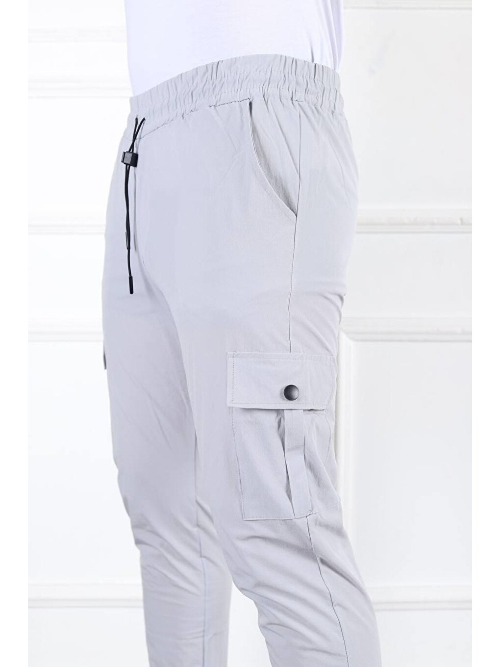 Gri Erkek Slim Fit Jogger Alt Eşofman-1
