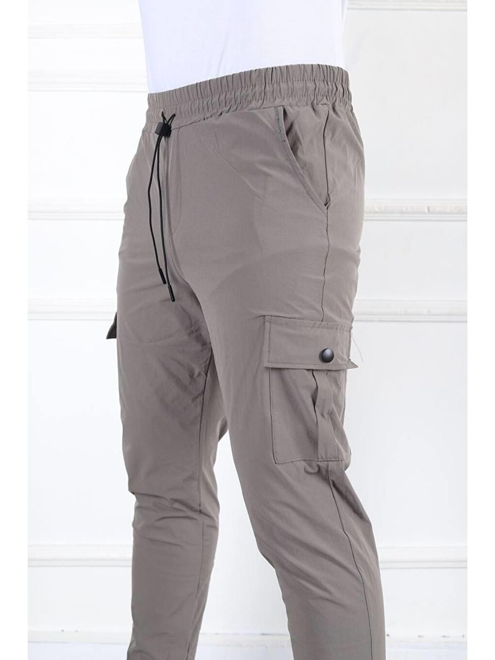 Kahverengi Erkek Slim Fit Jogger Alt Eşofman-1