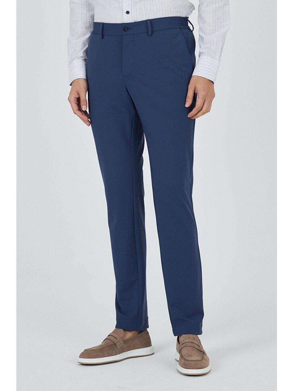 Lacivert Esnek Yandan Cepli Casual Slim Fit Jogger Pantolon 1003250162-1