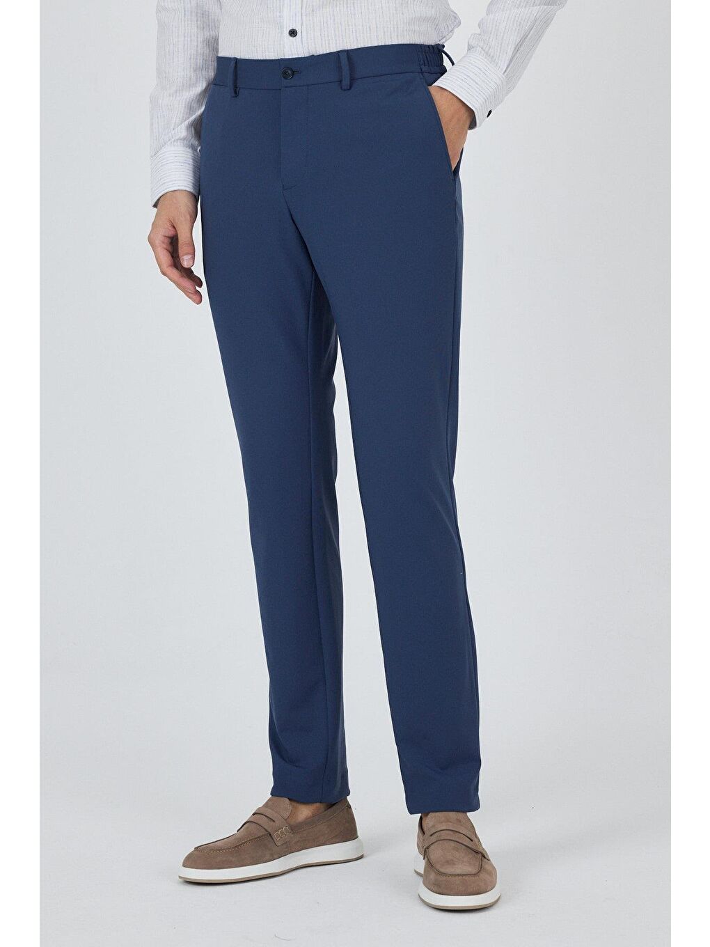 Lacivert Esnek Yandan Cepli Casual Slim Fit Jogger Pantolon 1003250162-2