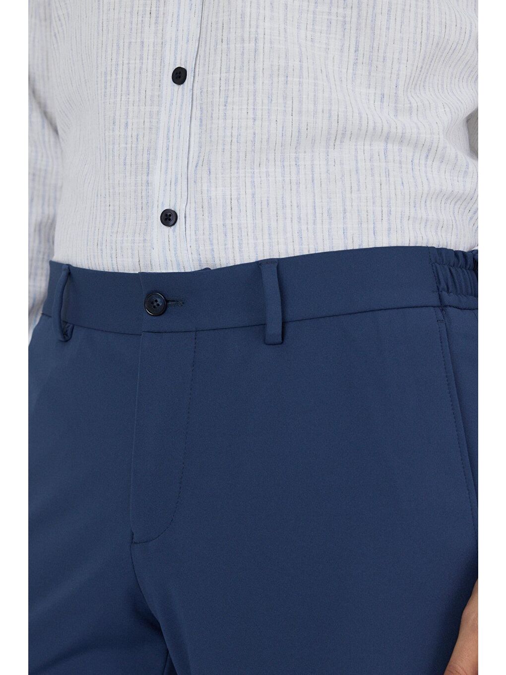 Lacivert Esnek Yandan Cepli Casual Slim Fit Jogger Pantolon 1003250162-3