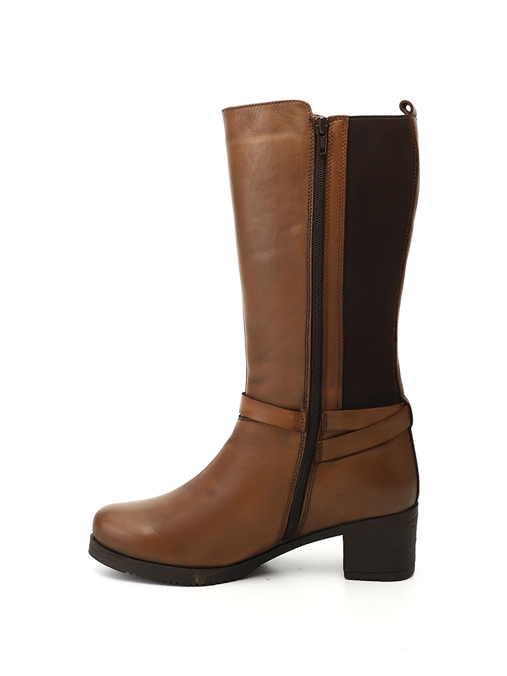 Kahverengi Kadın KAHVERENGİ-TABA Kalın Topuklu Hakiki Deri Çizme-2