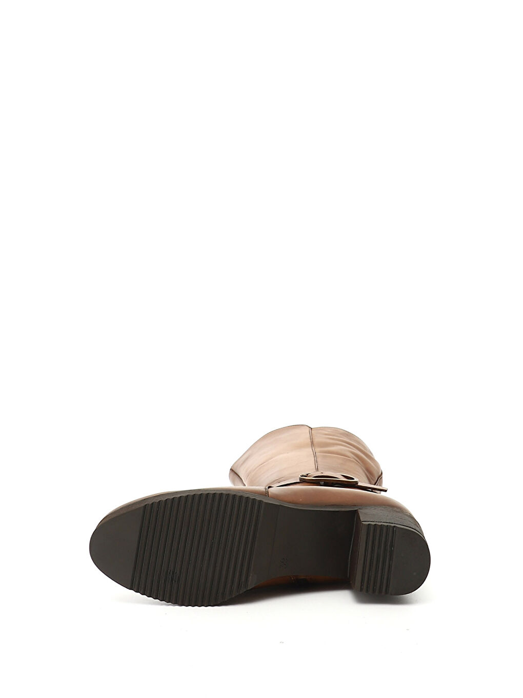 Kahverengi Kadın KAHVERENGİ-TABA Kalın Topuklu Hakiki Deri Çizme-3