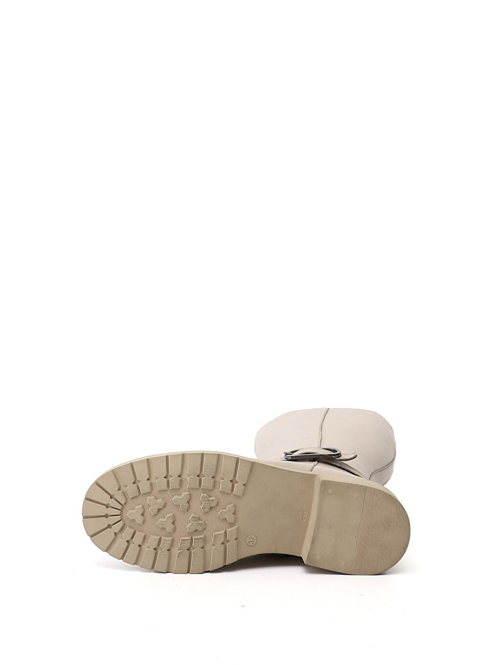 Bej Kadın YENİ BEJ Fermuarlı Kalın Topuklu Hakiki Deri Çizme-3