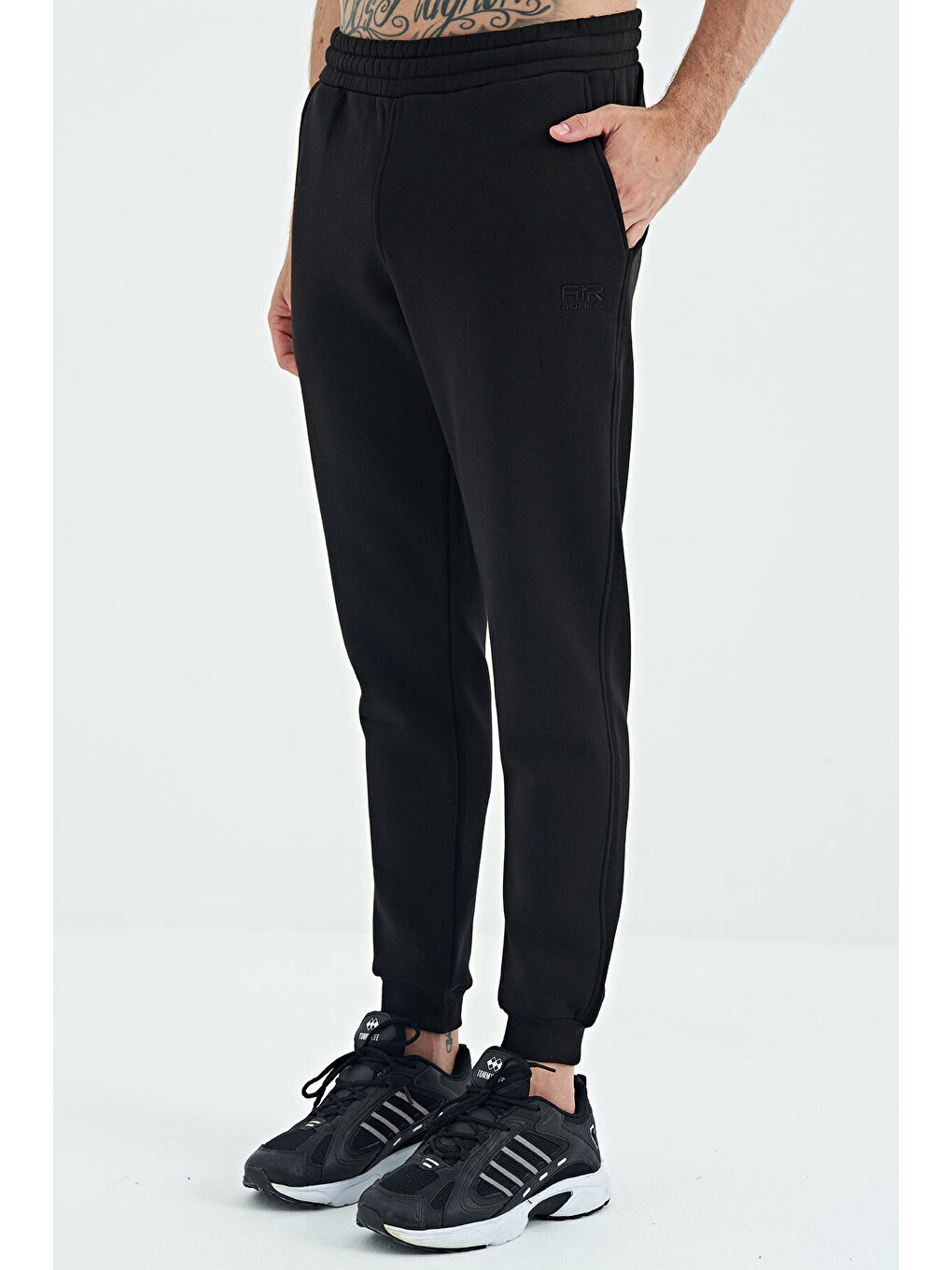 Sean Siyah Cepli Şardonlu Erkek Jogger Eşofman Altı- 84928-8