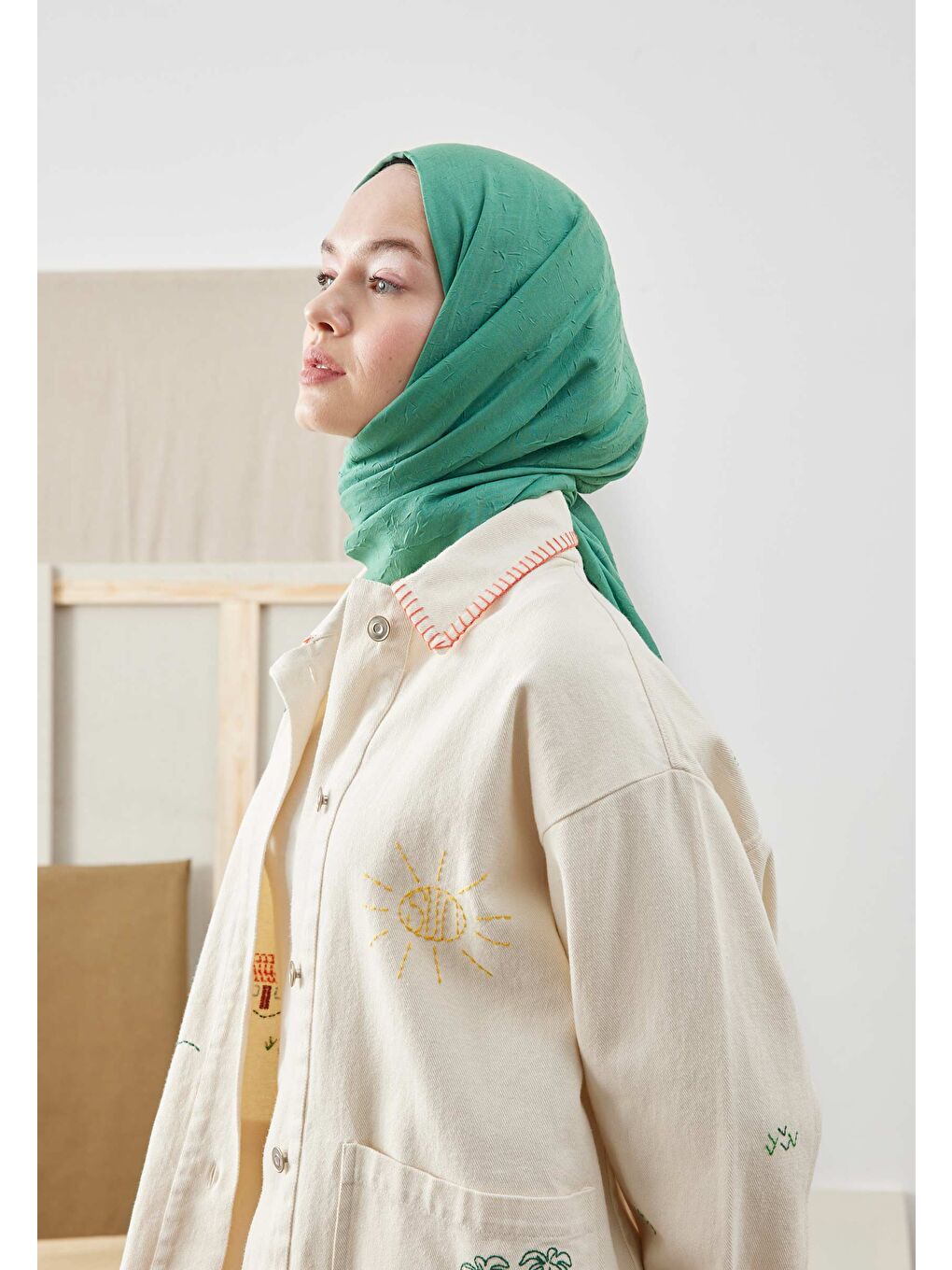 Bambu Şal Nane Yeşili-2