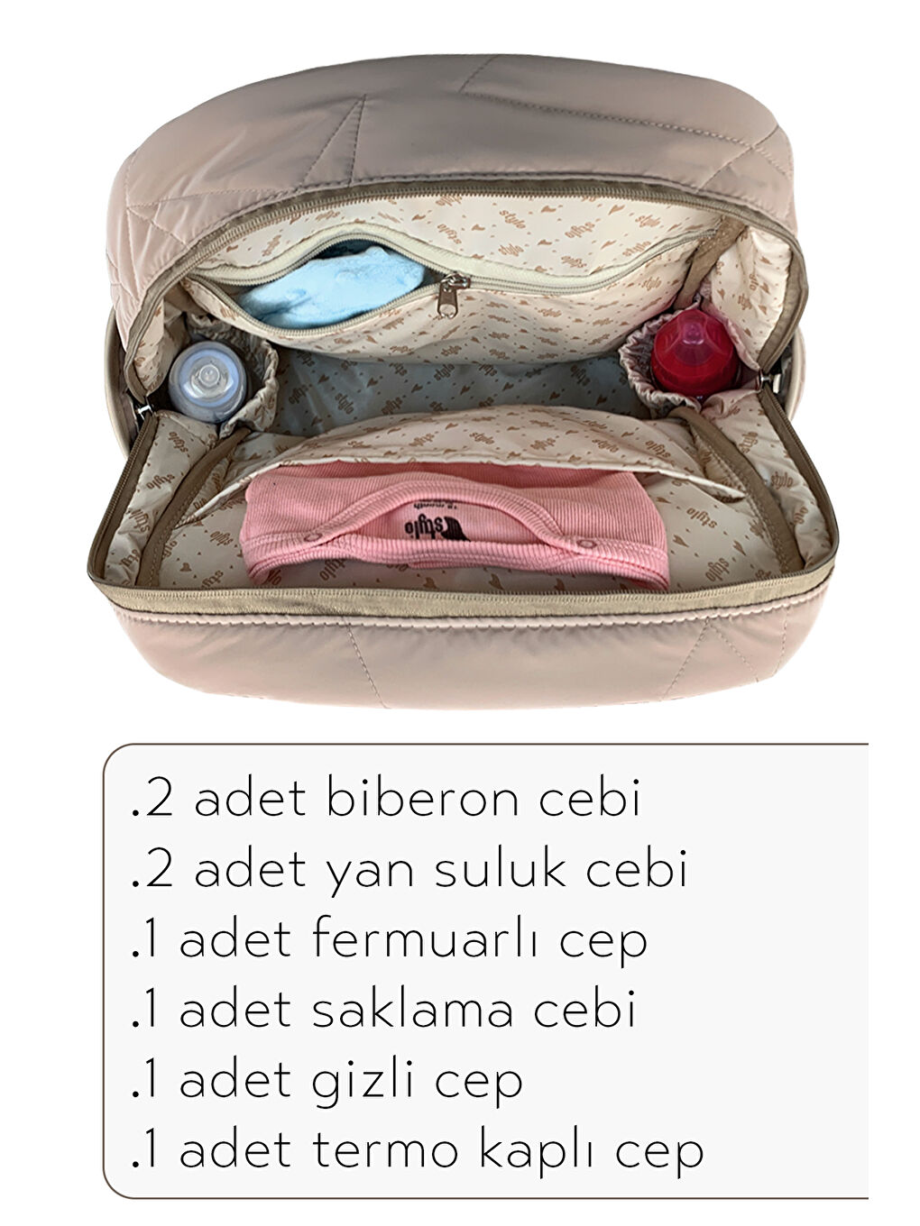 Powder Anne Bebek Bakım ve Kadın Çantası Bej-3