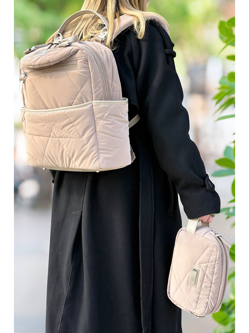 Powder Anne Bebek Bakım ve Kadın Çantası Bej-6