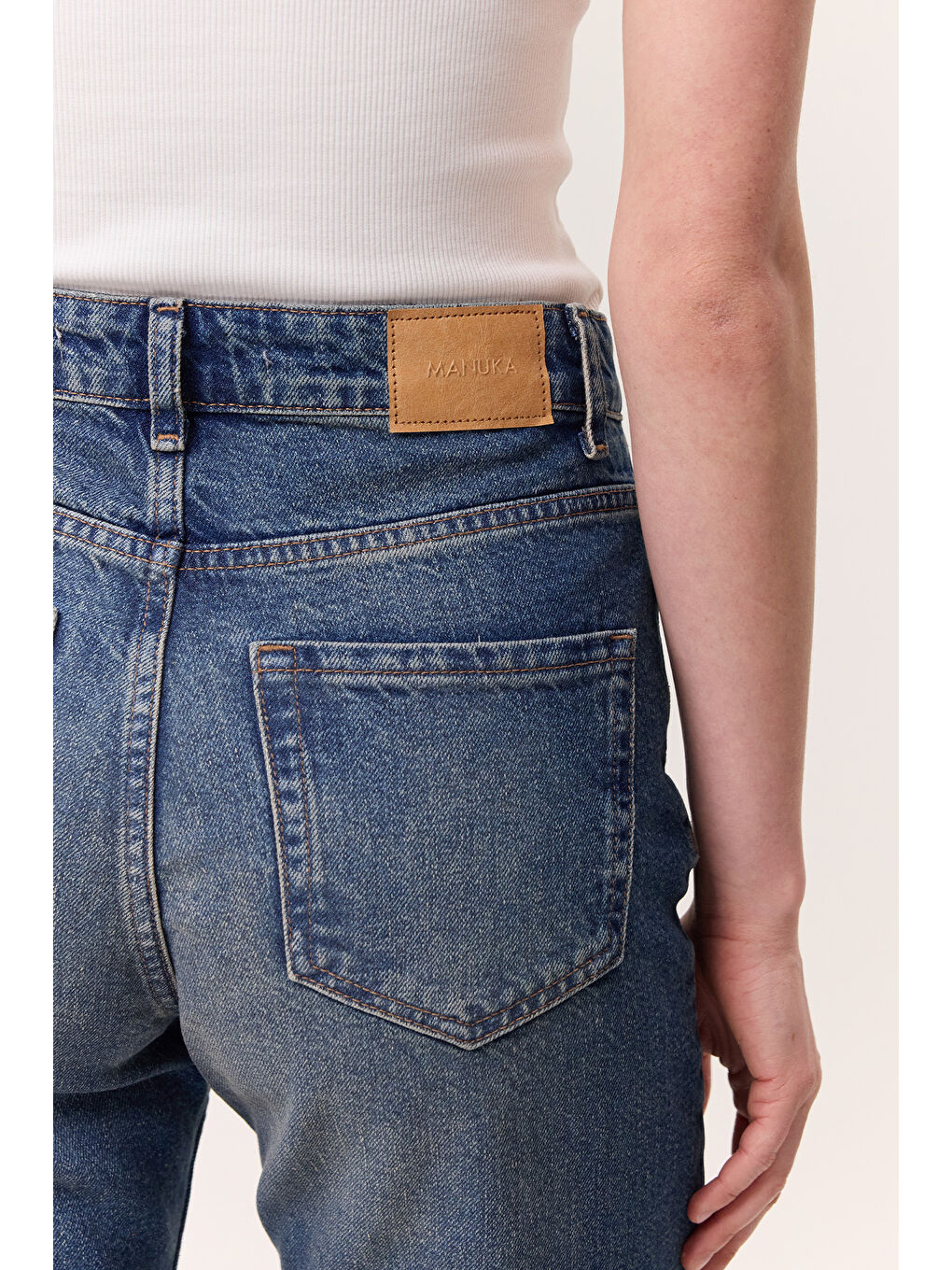 Yüksek Bel Straıght Fıt Jean Mavi-5