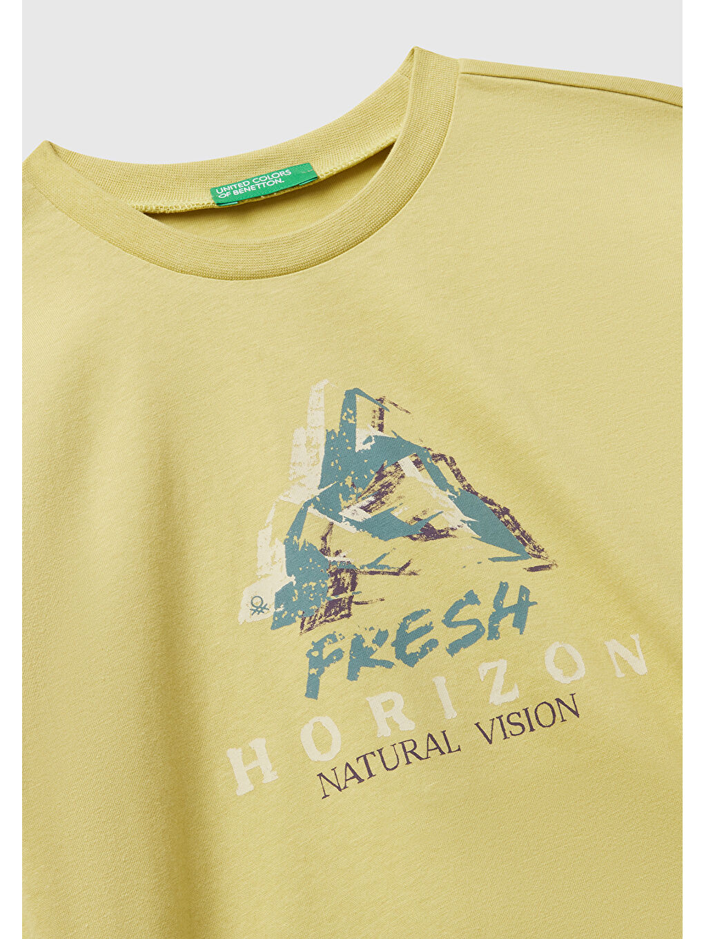 Sarı Erkek Çocuk Hardal Önü Baskılı Bisiklet Yaka Uzun Kollu Jarse T-shirt-2