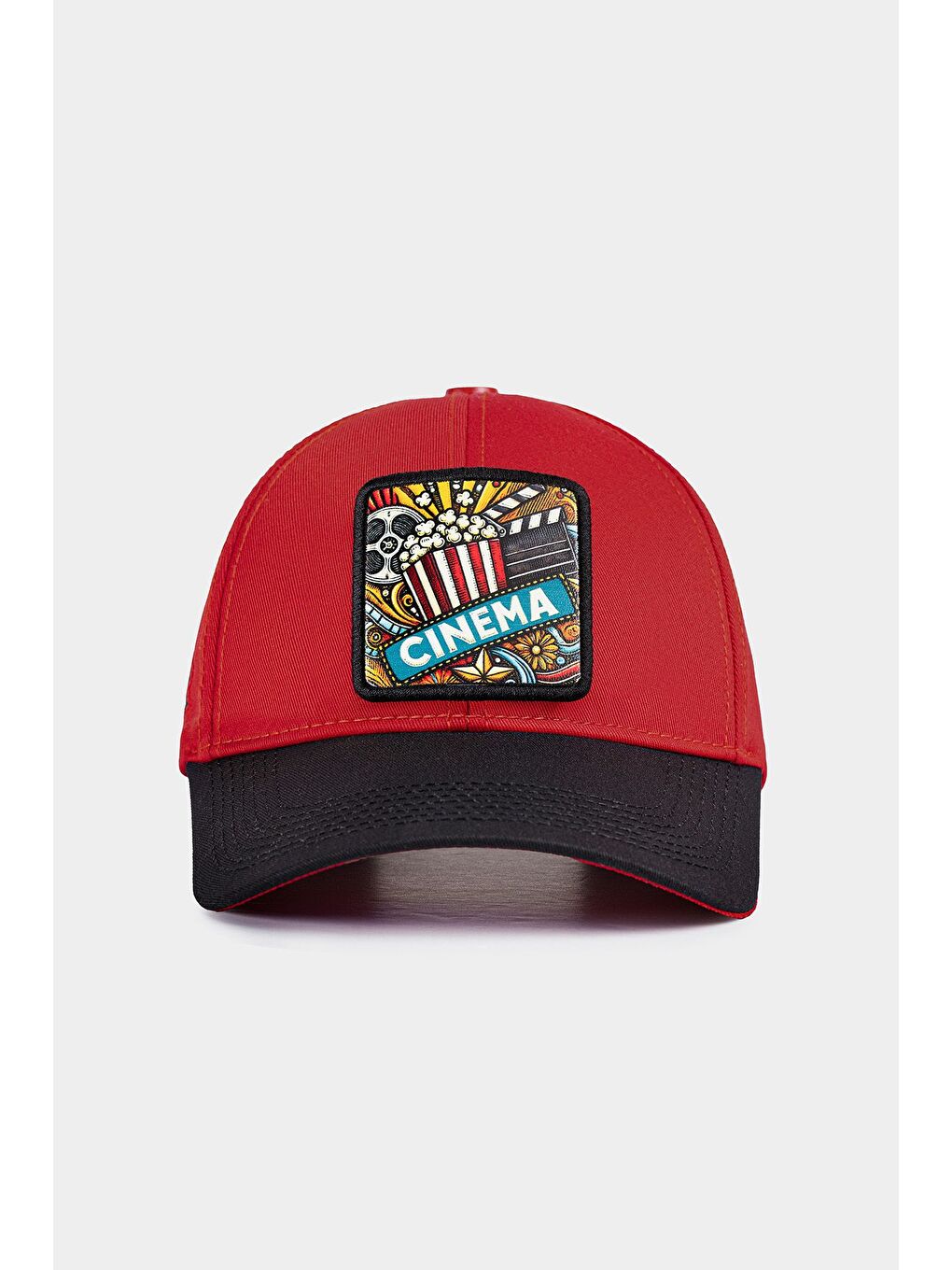 Six Cinema Logolu Siyah-Kırmızı Beyzbol Şapka