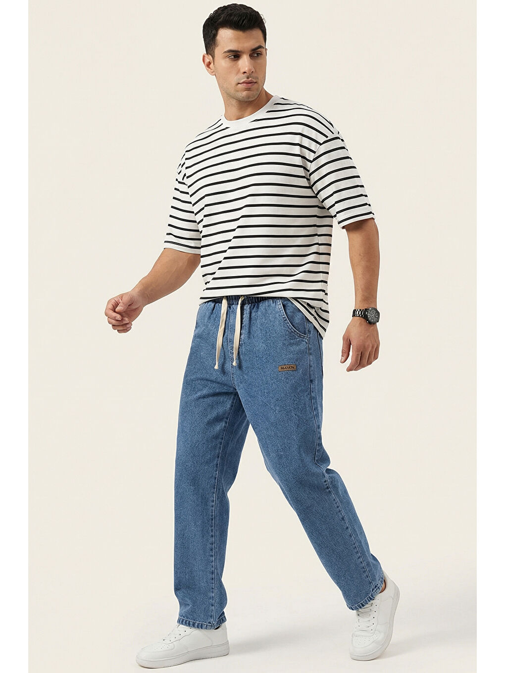 Erkek Rahat Kesim Baggy Jean Pantolon 30073 - Lacivert