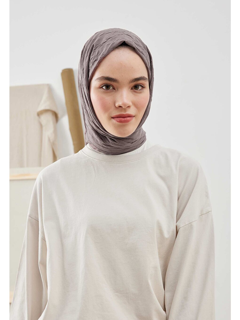 Gri Bambu Şal Füme-1