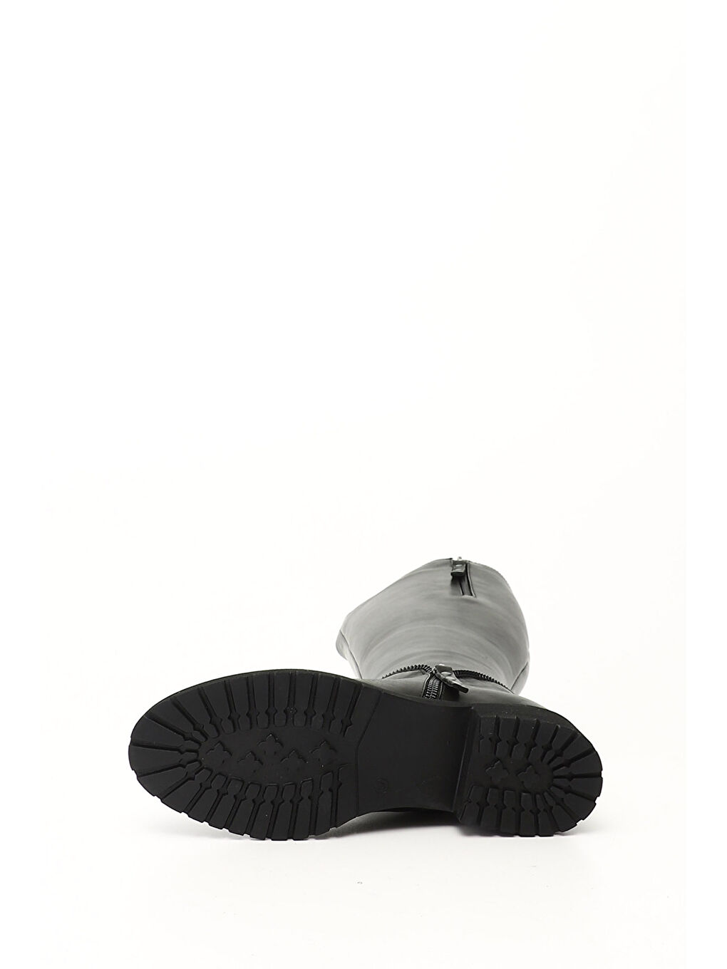 Kadın HAKİ-YEŞİL Fermuarlı Kauçuk Taban Hakiki Deri Çizme-3