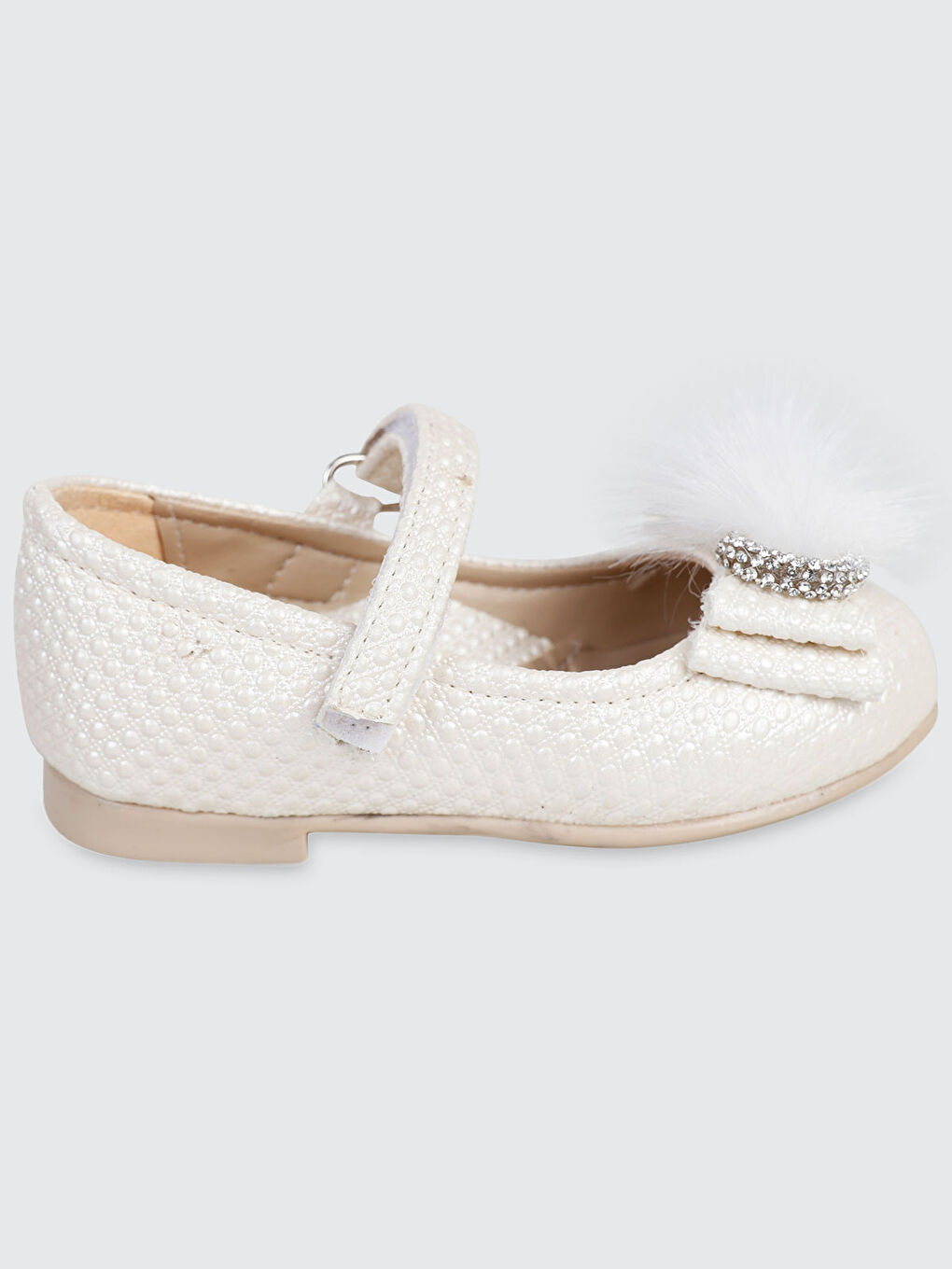 Bej Kız Çocuk Babet Ayakkabı 21-25 Numara Sedef