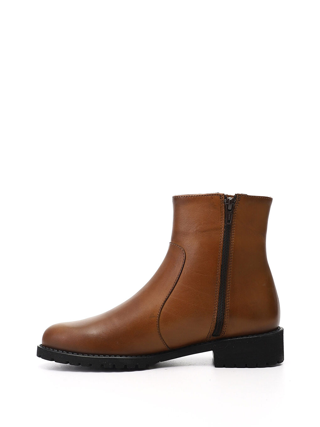 Kahverengi Kadın KAHVERENGİ-TABA Fermuarlı Kauçuk Taban Hakiki Deri Bot-2