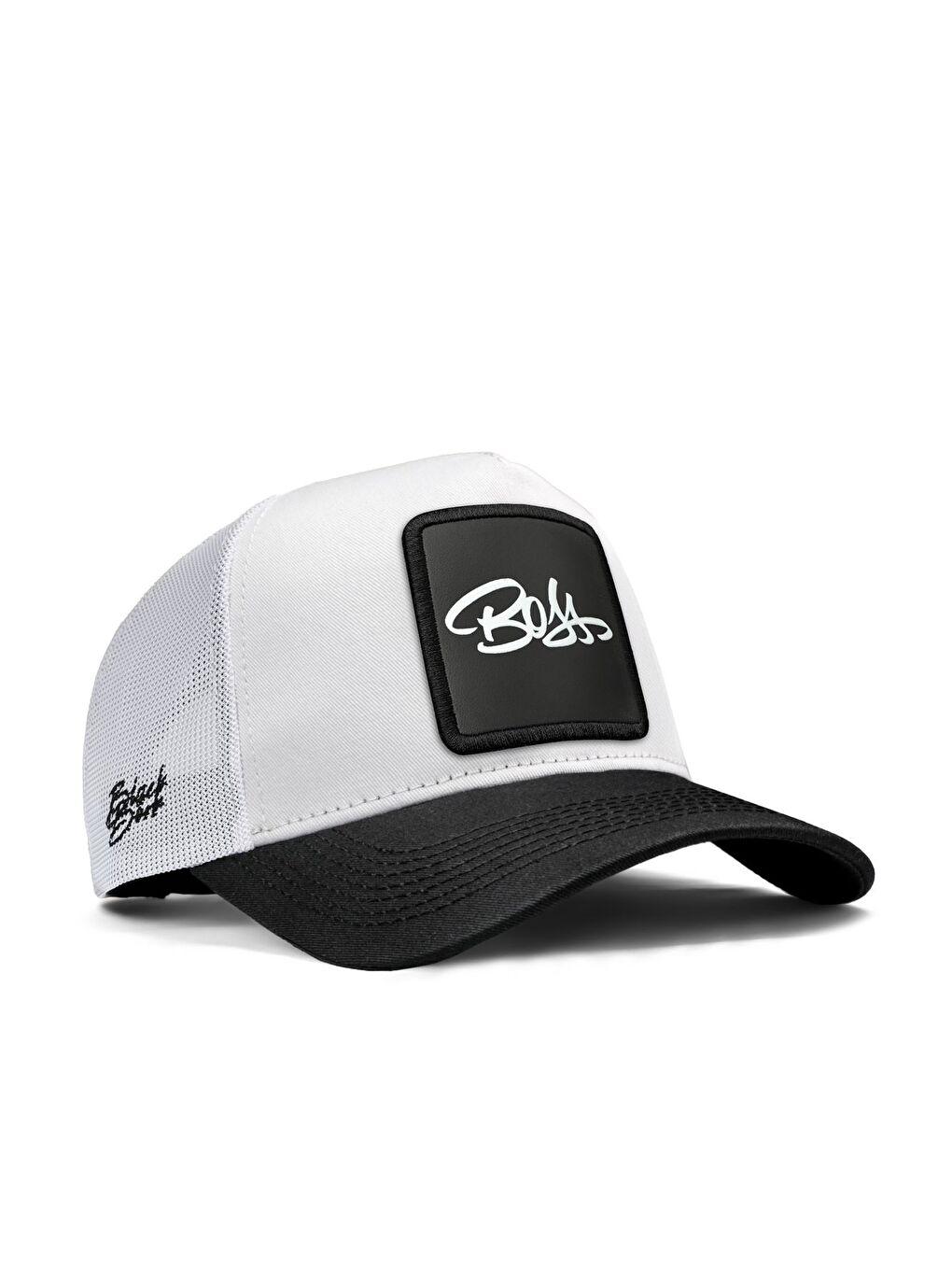 Boss Logolu Unisex Siyah Siperli-Beyaz Şapka (Cap)