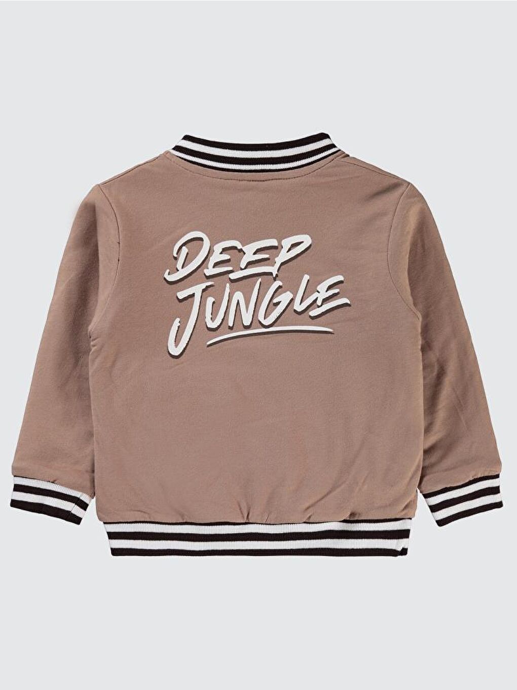 W Nakışlı Çift Taraflı 2-5 Yaş Hırka - Kahverengi 2-3 Yaş-3