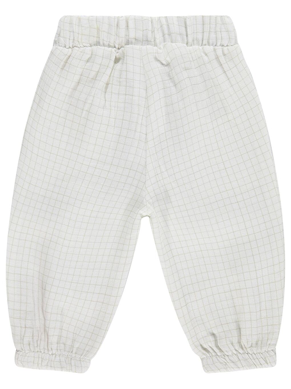 Baby Müslin Kareli 6-18 Ay Pantolon - Ekru 12-18 Ay-1