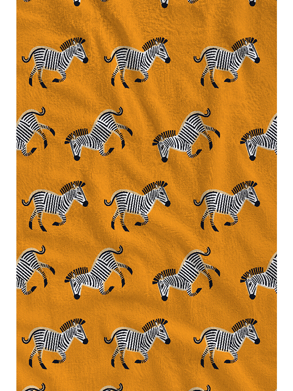 Turuncu Zebra Tekrarlı Safari Desenli 70x150 Cm Dijital Baskılı Plaj Ve Banyo Havlusu-1