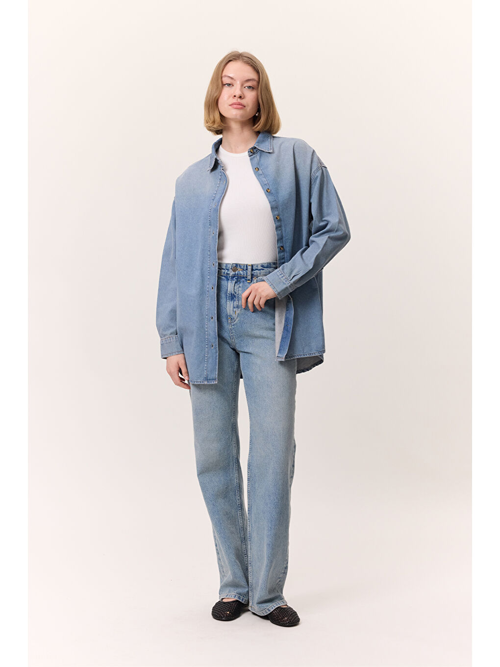 Uzun Paça Straıght Jean Mavi