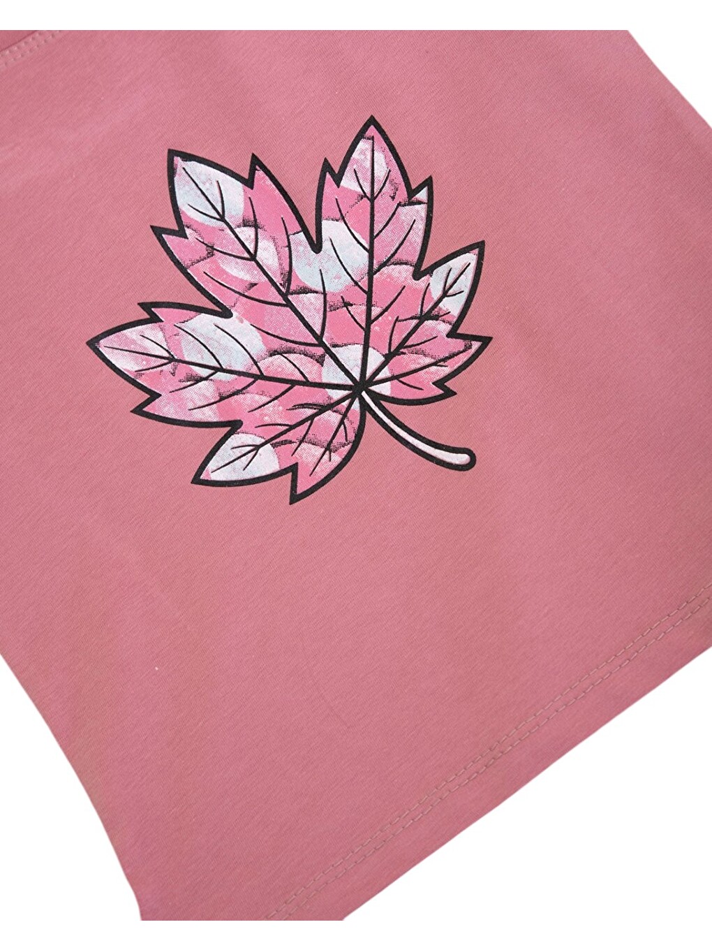 Pembe Kız Çocuk Yazlık Taytlı Baskılı T-shirtlü 2-3-4-5-6-7-8-9 Yaş 2'li Takım-3
