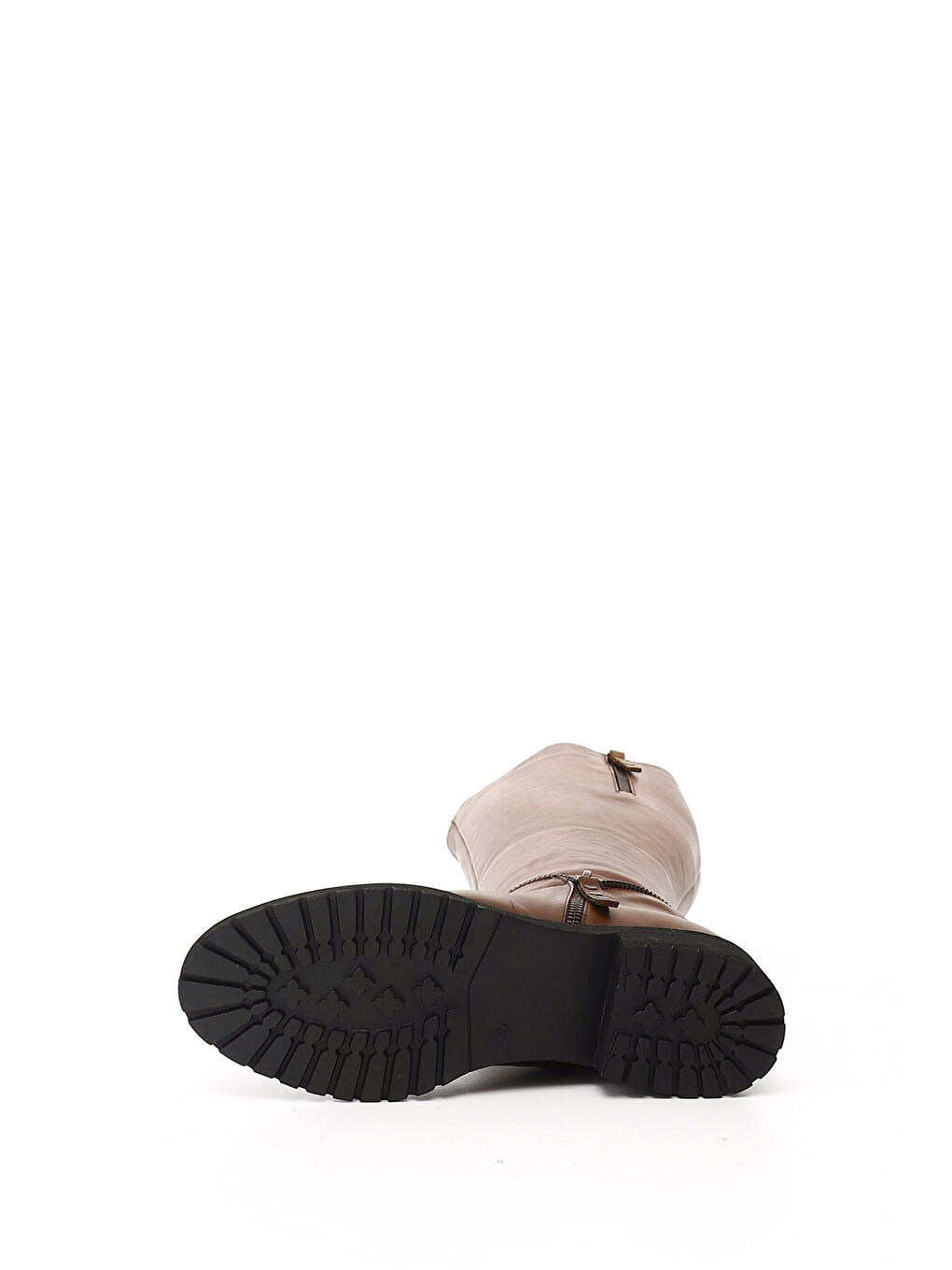 Kahverengi Kadın KAHVERENGİ-TABA Fermuarlı Kauçuk Taban Hakiki Deri Çizme-3