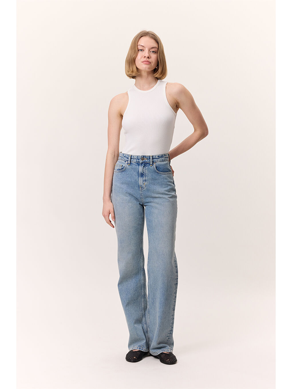 Uzun Paça Straıght Jean Mavi-1