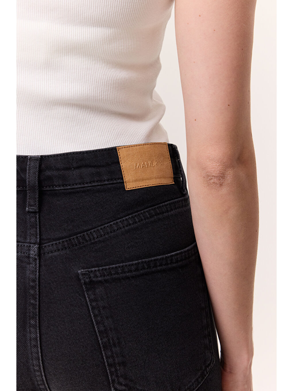 Yüksek Bel Flare Paça Jean Siyah-3