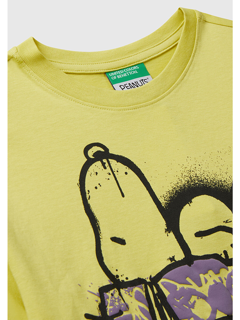 Sarı Erkek Çocuk Hardal Çok Renkli Peanuts Baskılı Kolu Logo Etiketli Comfort Fit T-shirt-2