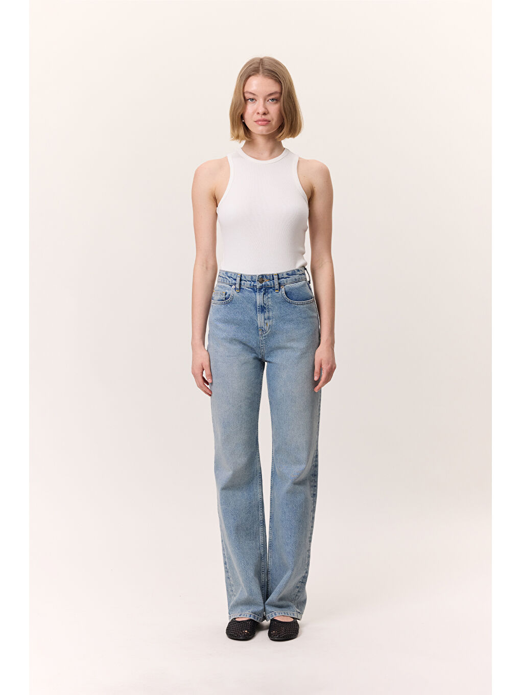 Uzun Paça Straıght Jean Mavi-3