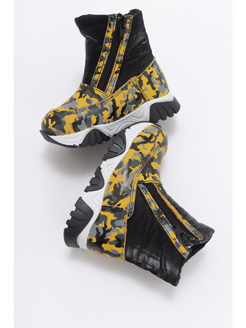 Mavi Erkek Çocuk Sarı Hakiki Deri Suya Dayanıklı Anatomik Günlük Bot-3