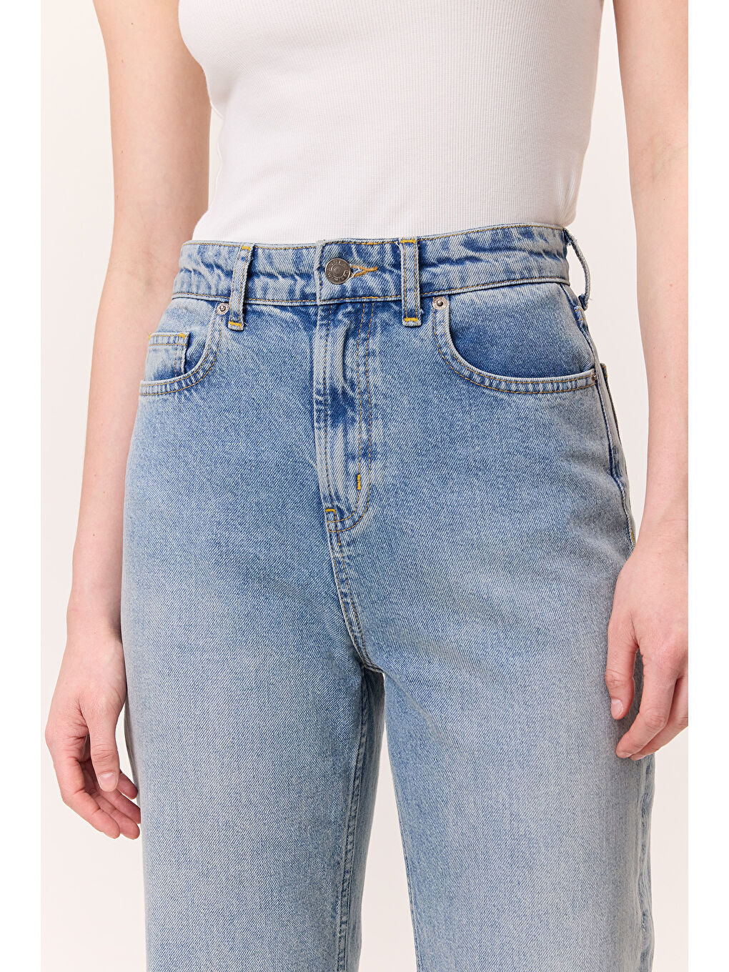 Uzun Paça Straıght Jean Mavi-4