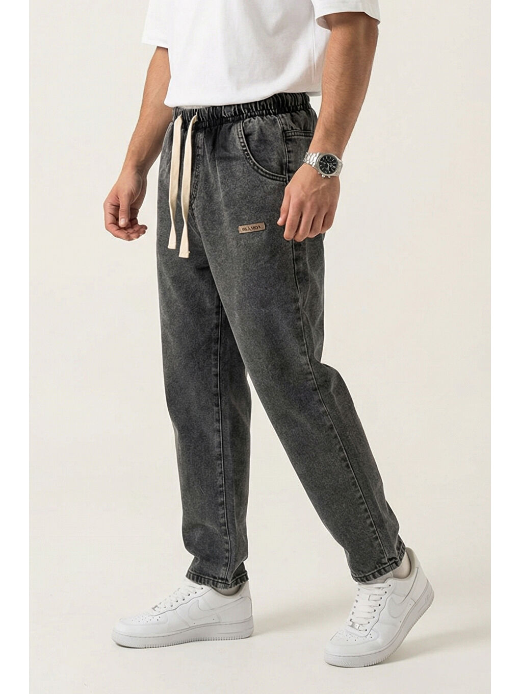 Erkek Rahat Kesim Baggy Jean Pantolon 30073 - Antrasit-2