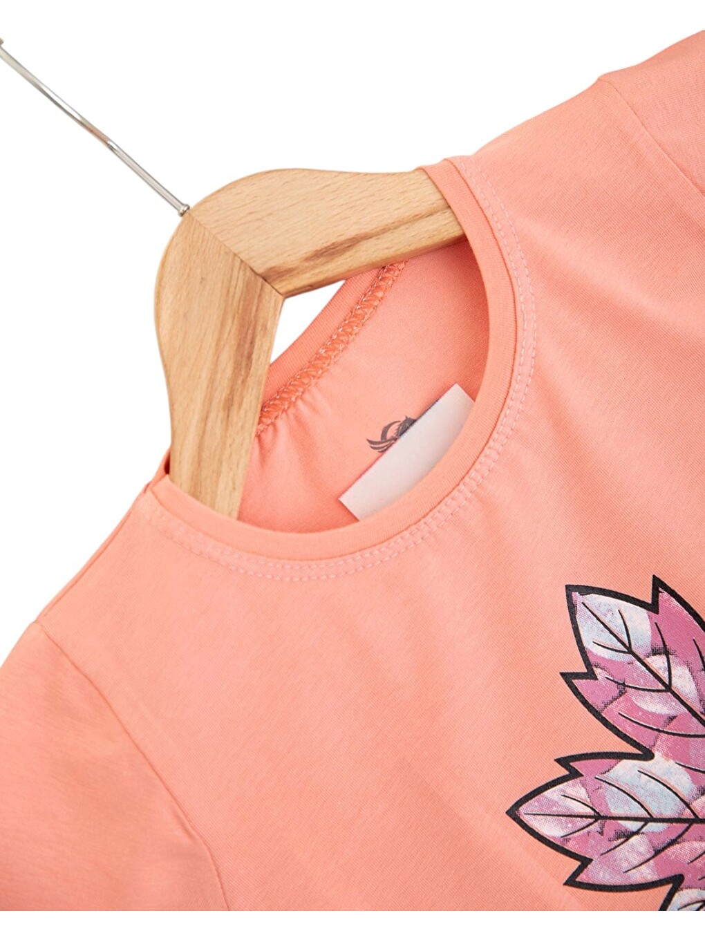 Pembe Kız Çocuk Yazlık Taytlı Baskılı T-shirtlü 2-3-4-5-6-7-8-9 Yaş 2'li Takım-3