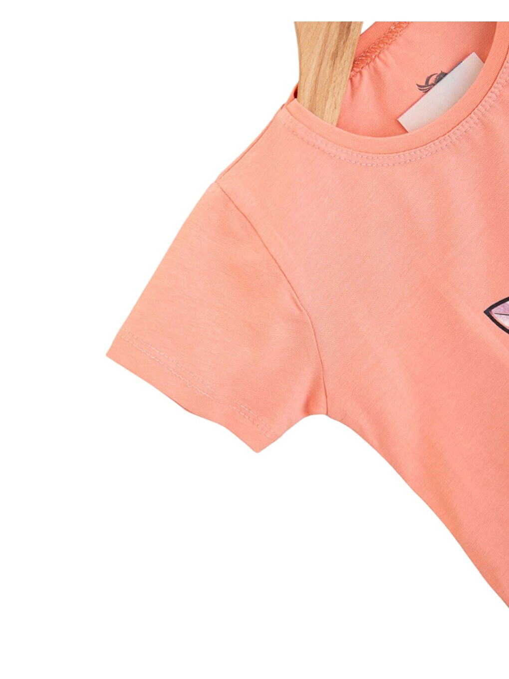 Pembe Kız Çocuk Yazlık Taytlı Baskılı T-shirtlü 2-3-4-5-6-7-8-9 Yaş 2'li Takım-4