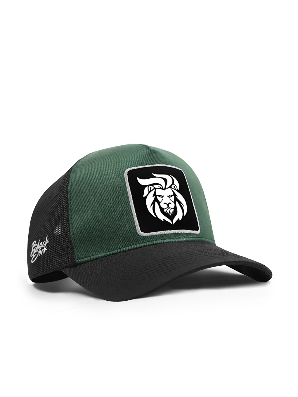 Aslan Logolu Cordura Siyah-Petrol Yeşili Trucker Şapka