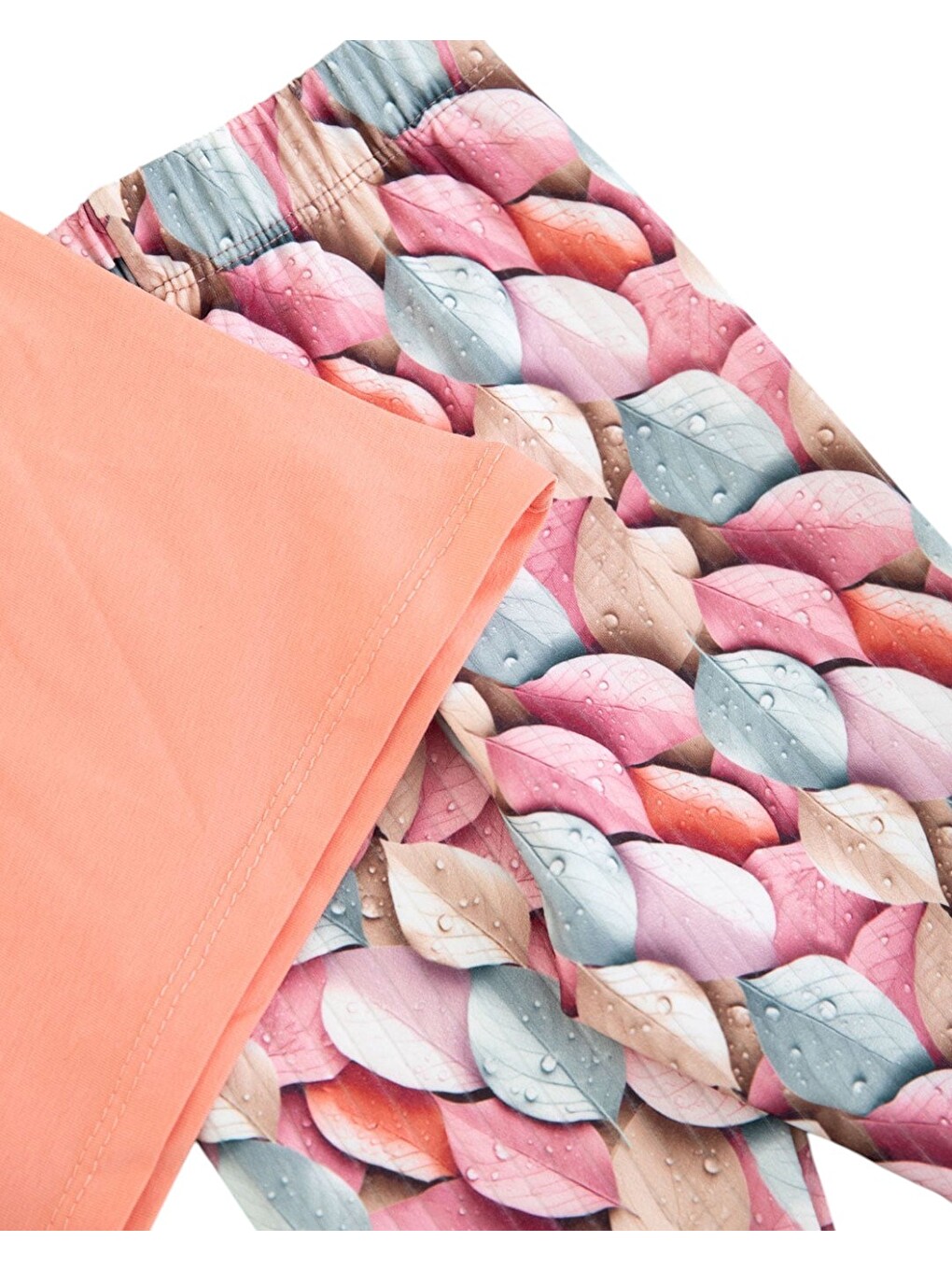 Pembe Kız Çocuk Yazlık Taytlı Baskılı T-shirtlü 2-3-4-5-6-7-8-9 Yaş 2'li Takım-6
