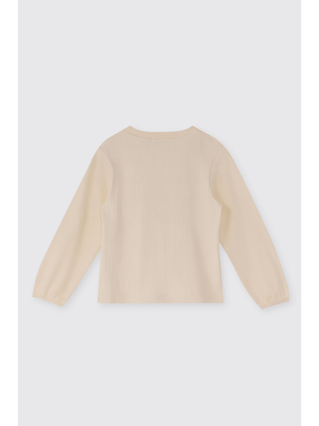 Kız Bebek Uzun Kollu Baskılı Ekru Tişört-1