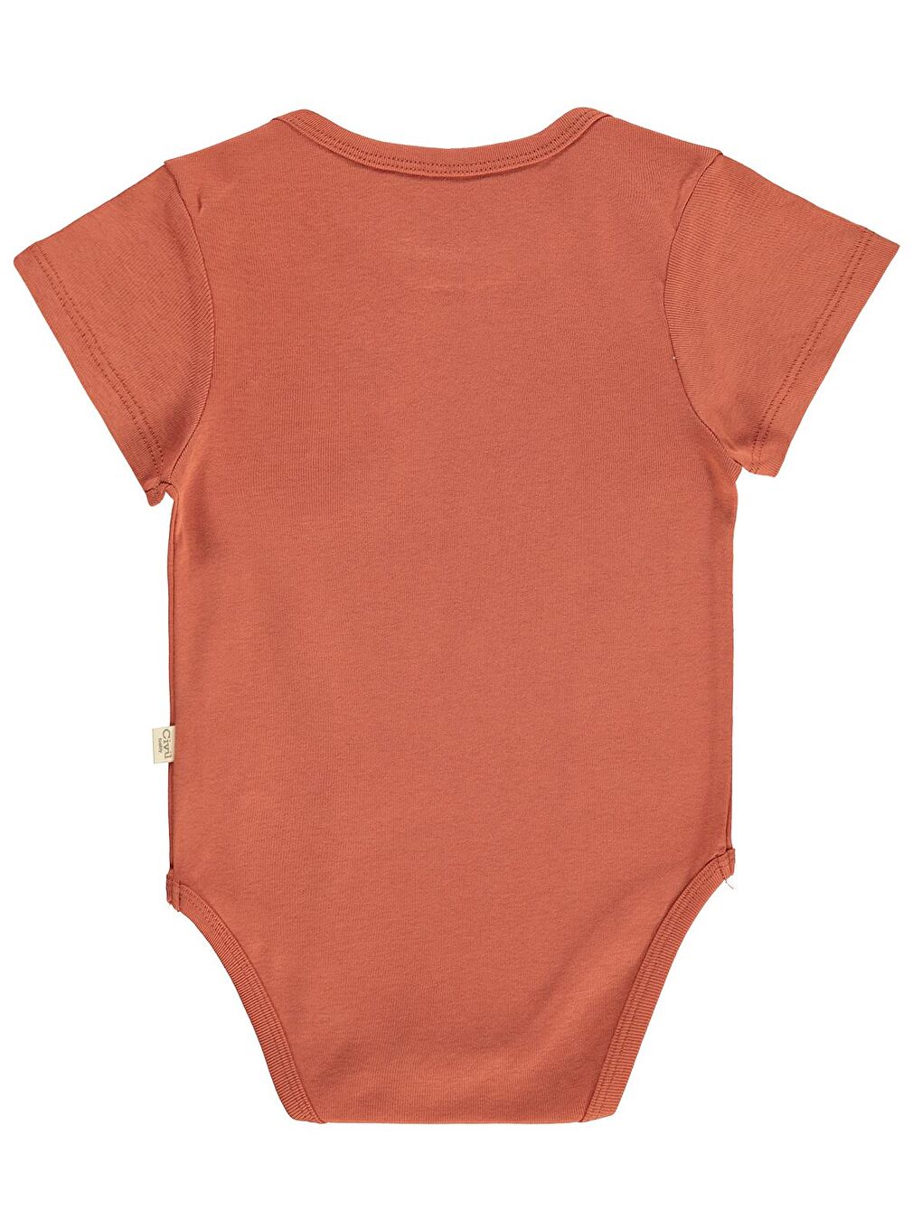 Kahverengi Baby Cep Tilki Hayvan Baskılı 3 Lü 0-36 Ay Çıtçıtlı Badi - Turuncu 1-3 Ay-2