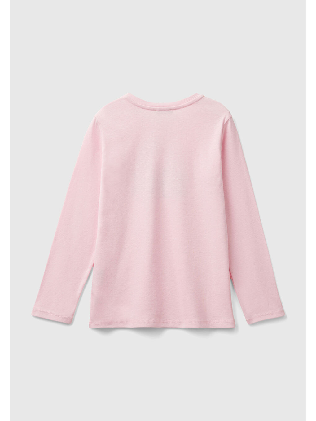 United Colors Of Benetton Kız Çocuk Açık Pembe Önü Parıltılı Logo Baskılı  Sweatshirt - 1