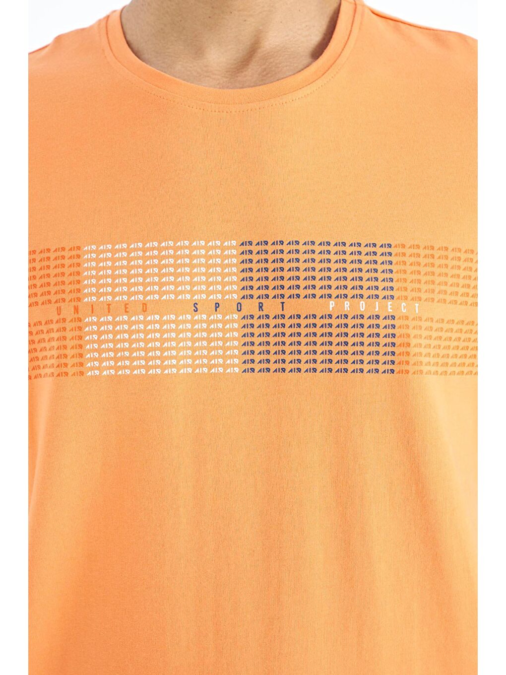 Turuncu Oranj Minimal Yazı Baskılı Standart Kalıp Erkek Tişört - 88182-1