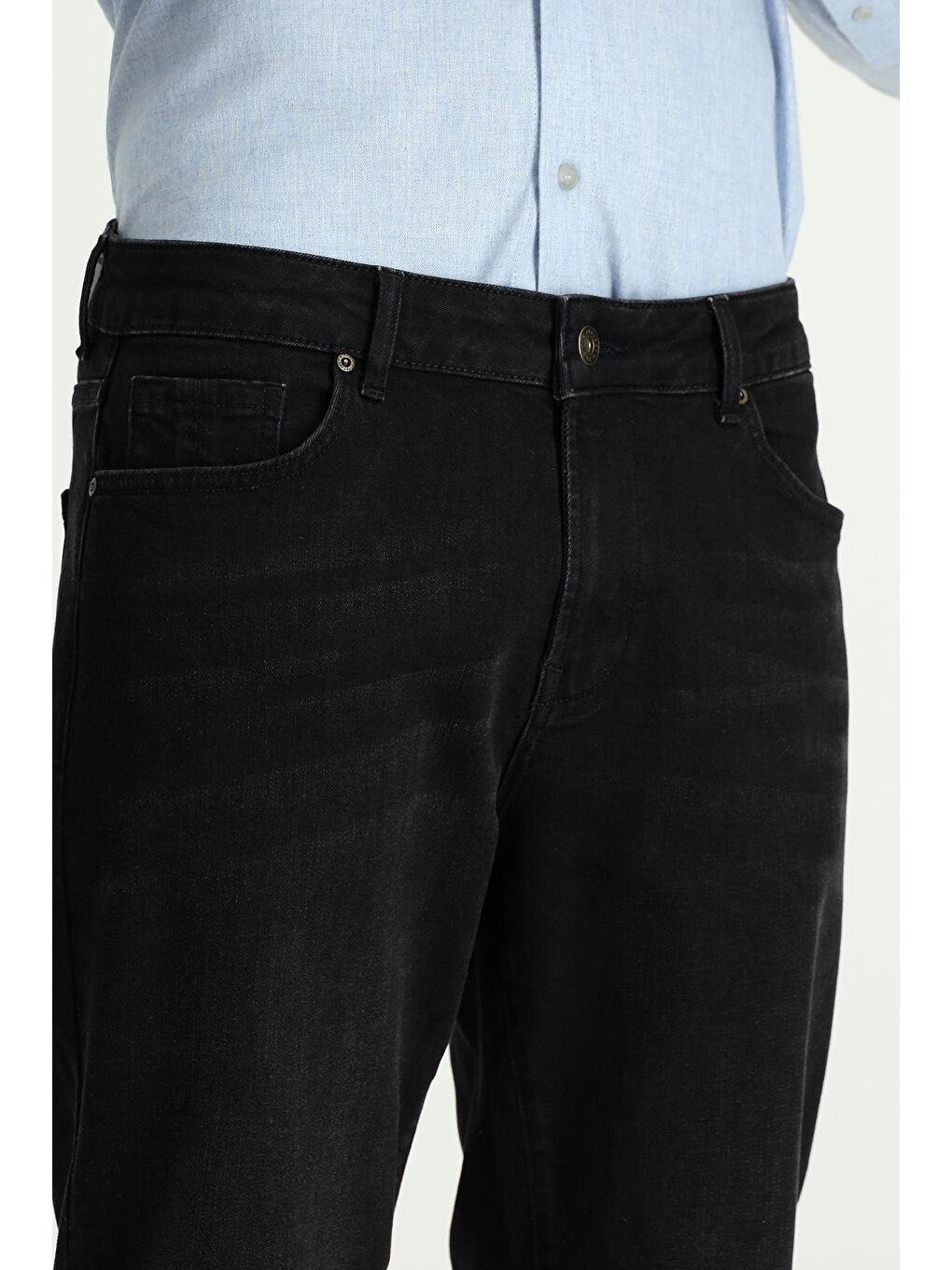 Siyah Regular Fit Elastanlı Denim Jean Pantolon-3